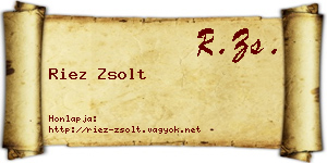 Riez Zsolt névjegykártya